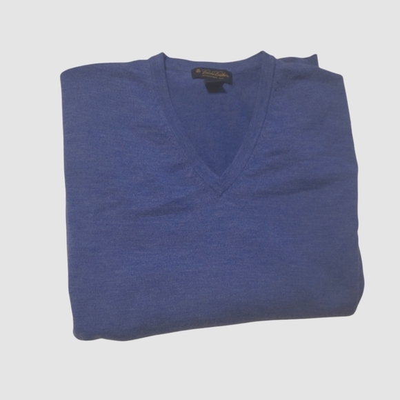 Brooks Brothers* Merino Wool Blend* V-Neck Sweater* Blue* Sz XL - Picture 2 of 4